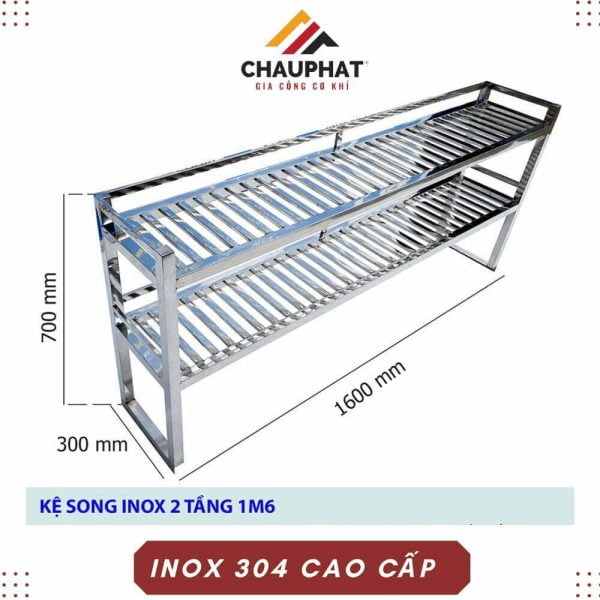 kệ rửa chén inox có chân | kệ úp chén inox 304
